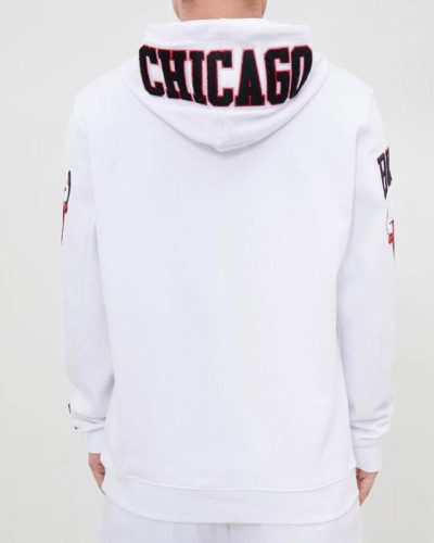 White Chicago Bulls Fleece Hoodie