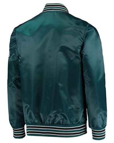 The Diamond Retro Philadelphia Eagles Green Satin Jacket