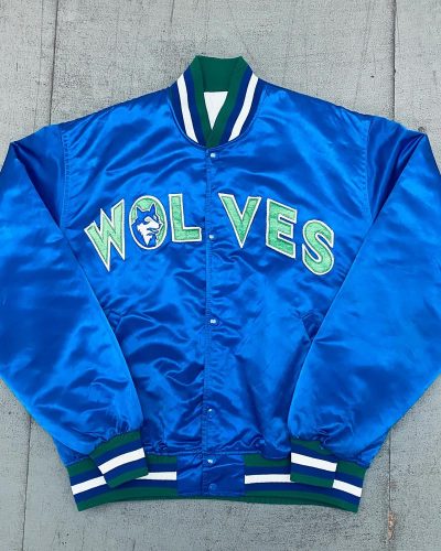 Minnesota Timberwolves 90’s Blue Satin Jacket