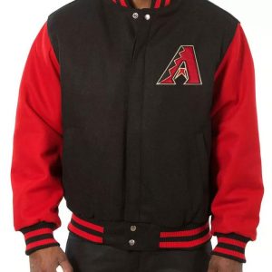 Arizona Diamondbacks Varsity Red And Black Wool Jacket