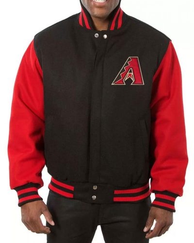 Arizona Diamondbacks Varsity Red And Black Wool Jacket