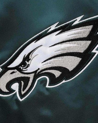 The Diamond Retro Philadelphia Eagles Green Satin Jacket