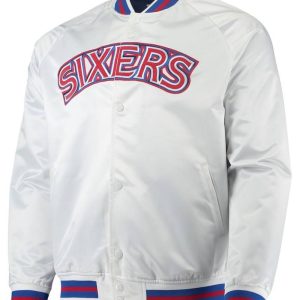 Philadelphia 76ers Hardwood Classics White Satin Jacket