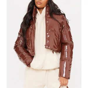 Women’s Bubble Vinyl Brown Jacket