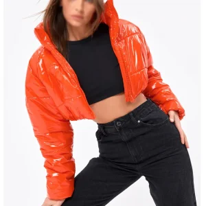 Women’s Bubble Vinyl Orange Jacket