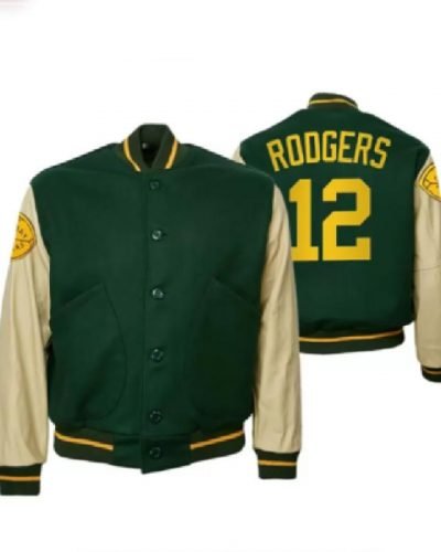 Aaron Rodgers Green Varsity Jacket