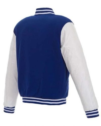 Atlanta Braves Royal Blue and White Varsity Wool/Leather Full-Snap Jacket