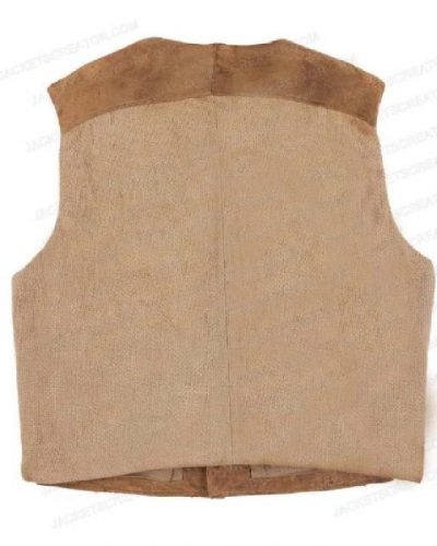 John Wayne The Cowboys Wil Andersen Distressed Brown Leather Vest