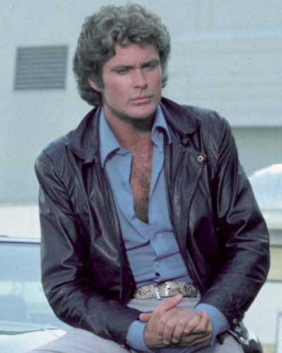 David Hasselhoff Michael Black Leather Knight Rider Jacket