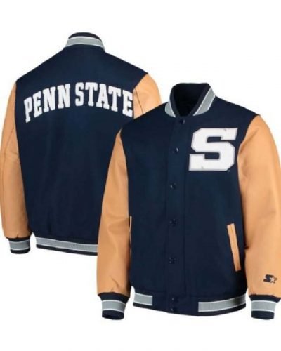 Men’s Penn State Nittany Lions Navy Blue Varsity Bomber Jacket