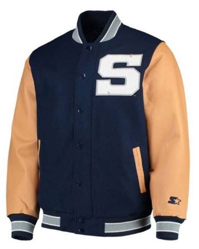 Men’s Penn State Nittany Lions Navy Blue Varsity Bomber Jacket