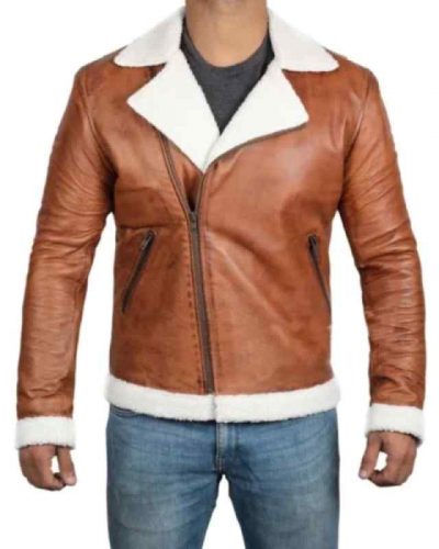 Mens Sheepskin Bomber Shearling Jacket