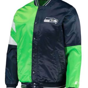 Starter Seattle Seahawks Neon Green and Blue Jacket