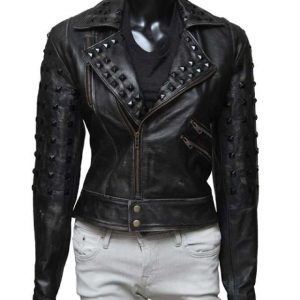 Jennifer Lawrence X-Men Apocalypse Raven Studded Black Leather Jacket