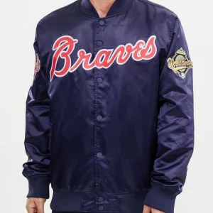 Atlanta Braves Big Logo World Series Satin Jacket