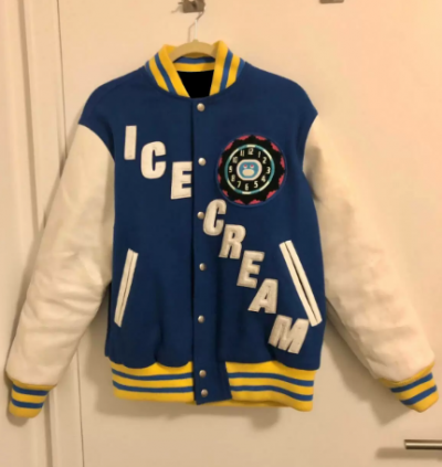 BBC Ice Cream Skate Cone Glow Clock Varsity Jacket