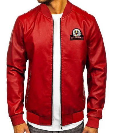 Eagle Fang Karate Cobra Kai Red Leather Jacket
