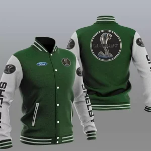 Green Grey Ford Shelby Car Baseball Varsity Jacket