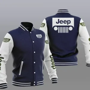 Jeep Car Color Navy White Varsity Jacket