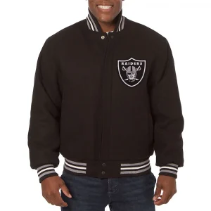 LA Las Vegas Raiders Varsity Black Wool Jacket