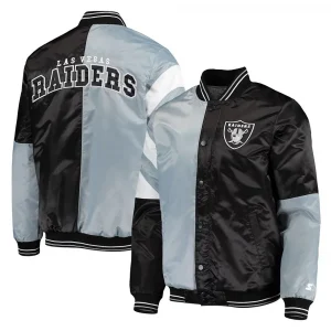Las Vegas Raiders Black and Silver Satin Jacket