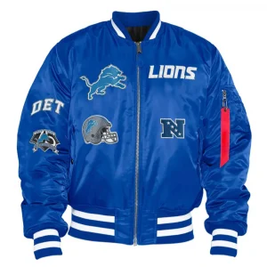 MA-1 Detroit Lions Bomber Royal Blue Jacket