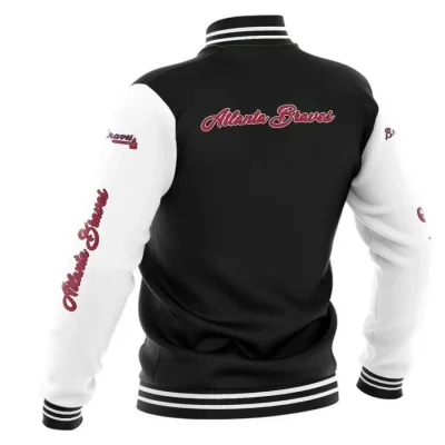 MLB Atlanta Braves Black Baseball Varsity Jackets