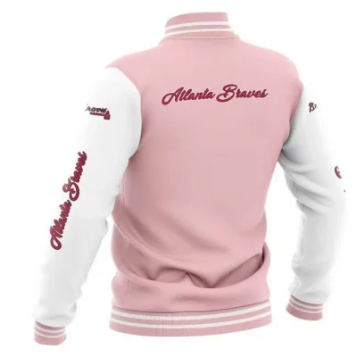 MLB Atlanta Braves Pink Baseball Varsity Jackets