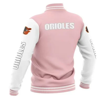 MLB Baltimore Orioles Pink Baseball Varsity Jackets