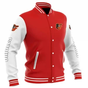 MLB Baltimore Orioles Red Baseball Varsity Jacket