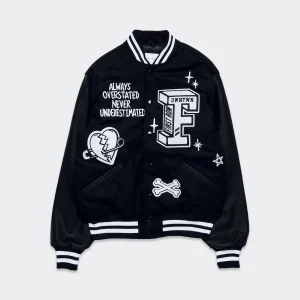Men's First Row Never Accept The Easy Life Varsity Jacket