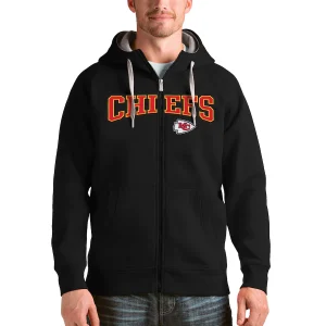 Men's Kansas City Chiefs Antigua Black Wordmark Hoodie