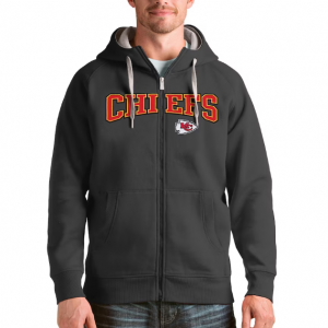 Men’s Kansas City Chiefs Antigua Charcoal Wordmark Hoodie