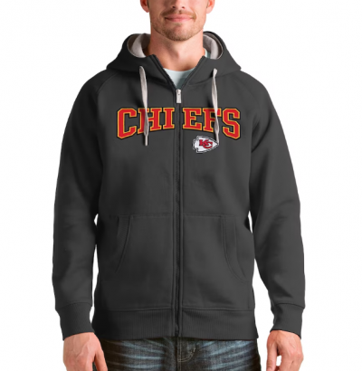 Men’s Kansas City Chiefs Antigua Charcoal Wordmark Hoodie
