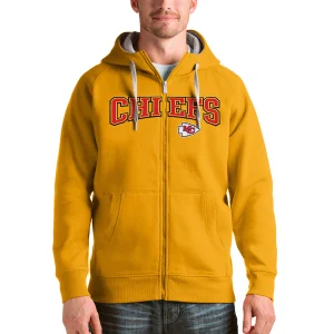 Men’s Kansas City Chiefs Antigua Gold Wordmark Hoodie