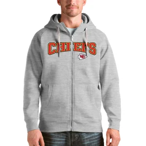 Men’s Kansas City Chiefs Antigua Grey Wordmark Hoodie