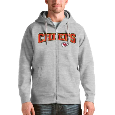 Men’s Kansas City Chiefs Antigua Grey Wordmark Hoodie