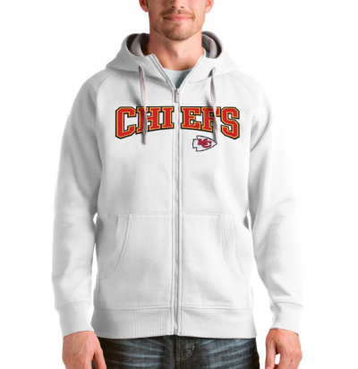 Men’s Kansas City Chiefs Antigua White Wordmark Hoodie