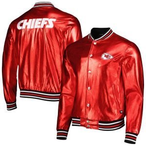 Men's Kansas City Chiefs Red Metallic Bomber Jacket