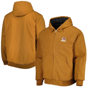 Men's Kansas City Chiefs Tan Canvas Hoodie Jacket