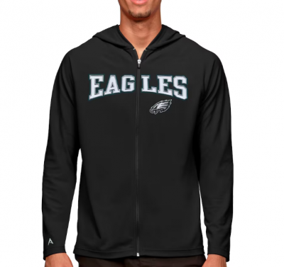 Men's Philadelphia Eagles Antigua Black Hoodie