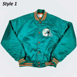 Miami Dolphins 80s Bomber Satin Jacket