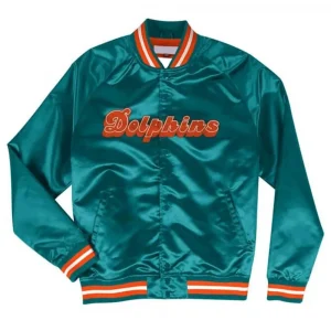 Miami Dolphins Lightweight Aqua Satin Jacket