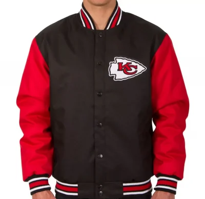 NFL Kansas City Chiefs Black And Red Textile Jacket