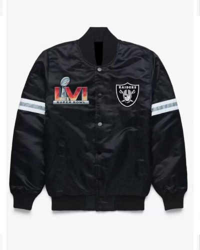 NFL Las Vegas Raiders Super Bowl Black Satin Jacket