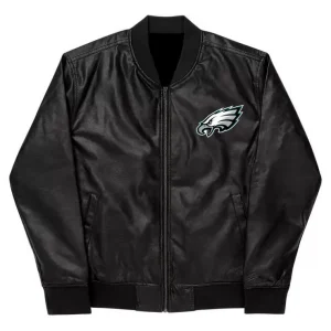 NFL Philadelphia Eagles Black Leather Varsity Jackets