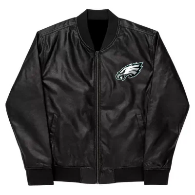 NFL Philadelphia Eagles Black Leather Varsity Jackets