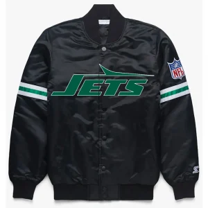NY Jets Black Satin Jacket