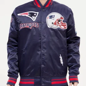 New England Patriots Mash Up Satin Jacket