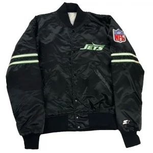 New York Jets 80s Black Satin Jacket
